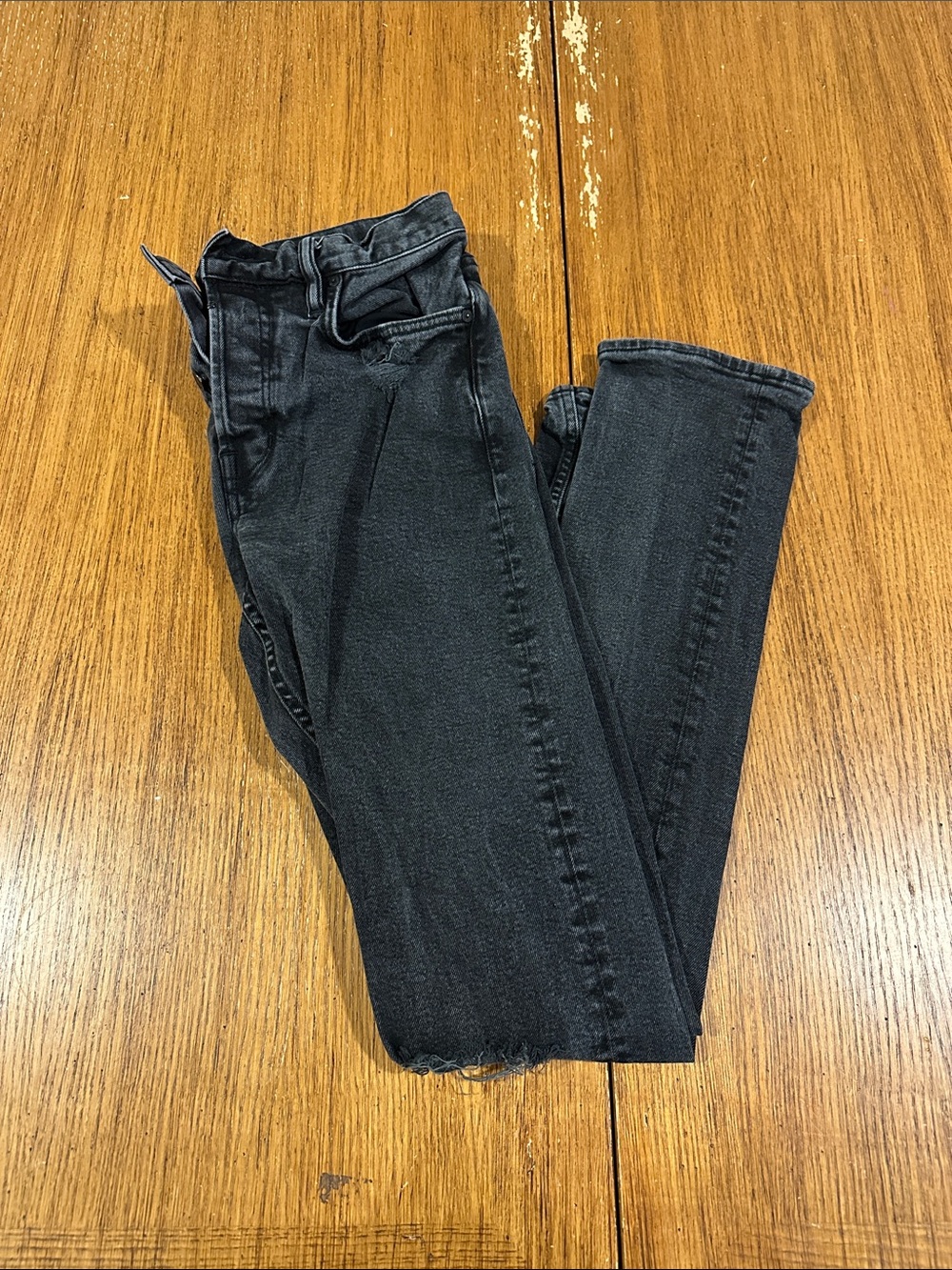 ALL SAINTS Men’s Cigarette Black Ripped Jeans